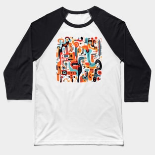 Mid Century Abstract Jazz Baseball T-Shirt